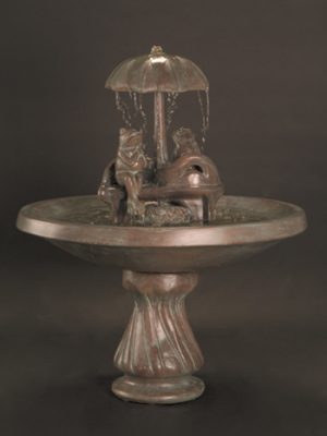 FROGS ON LOVE SEAT FOUNTAIN