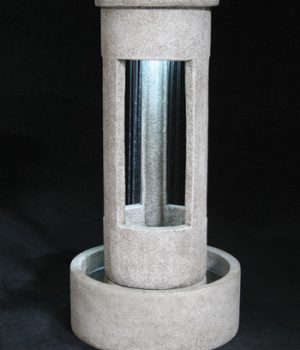Cylinder Rain Fountain with Basin
